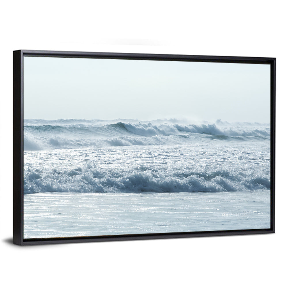 Misty Horizon Ocean Waves Wall Art