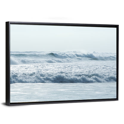Misty Horizon Ocean Waves Wall Art