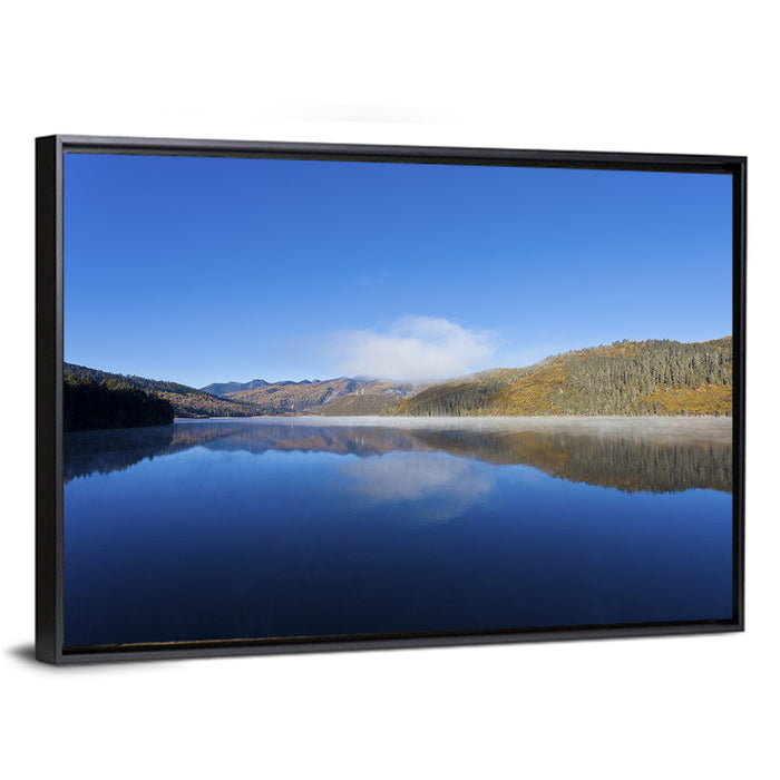 Shudu Lake Wall Art as a framed canvas