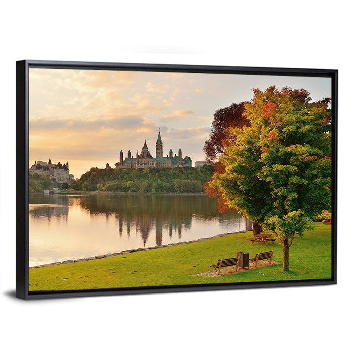 Ottawa Skyline at Golden Hour Wall Art as a framed canvas