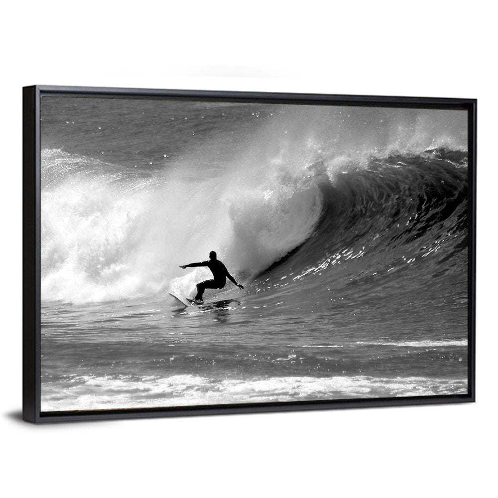 Surfer Riding a Large Wave Wall Art