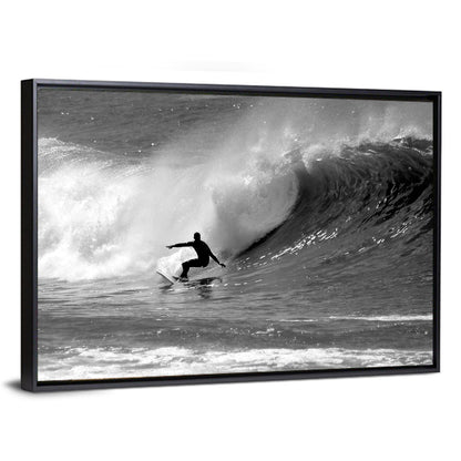 Surfer Riding a Large Wave Wall Art