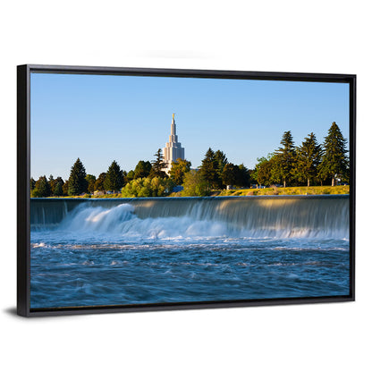 Idaho Falls Temple and Waterfall Wall Art