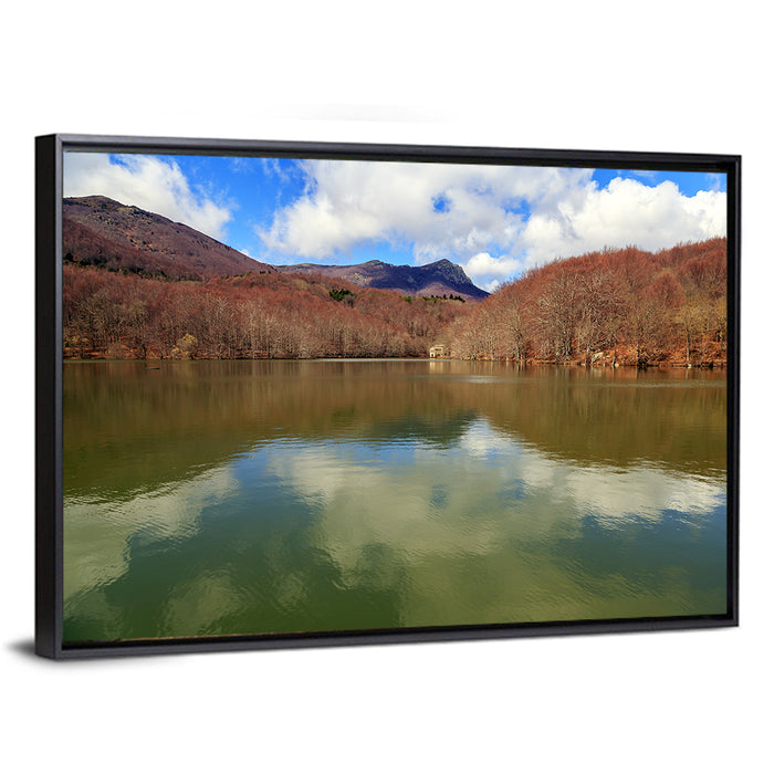 Lake Santa Fe Montseny Wall Art as a framed canvas
