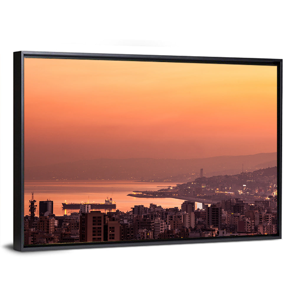 Beirut Sunset Skyline Wall Art