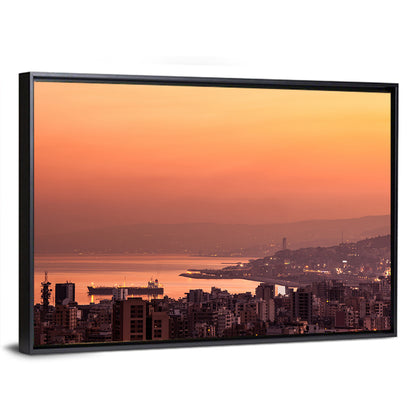 Beirut Sunset Skyline Wall Art
