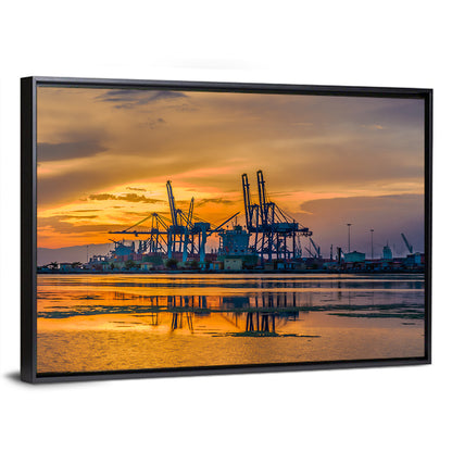 Djibouti Harbor at Sunset Wall Art