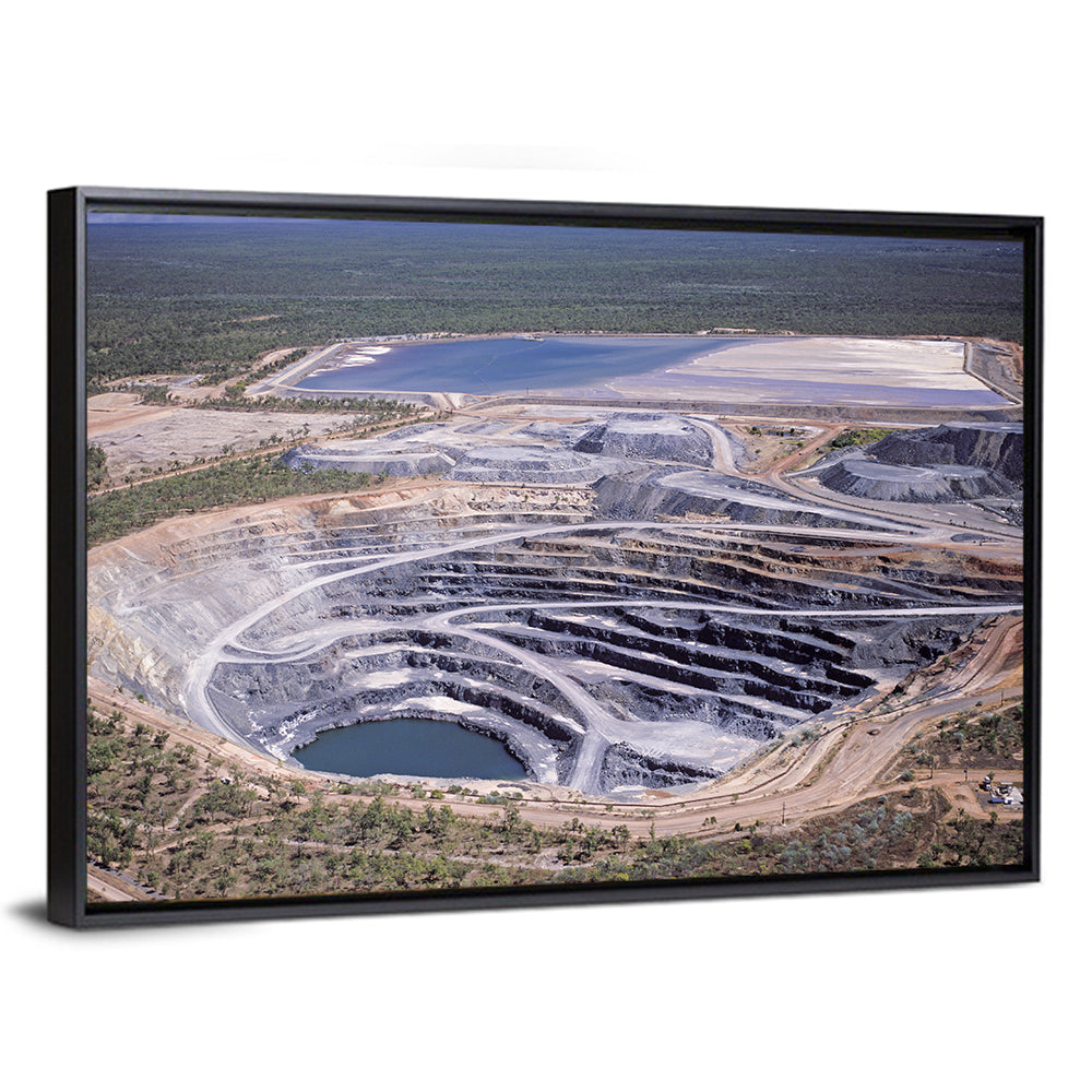 Aerial Open Pit Uranium Mine Wall Art