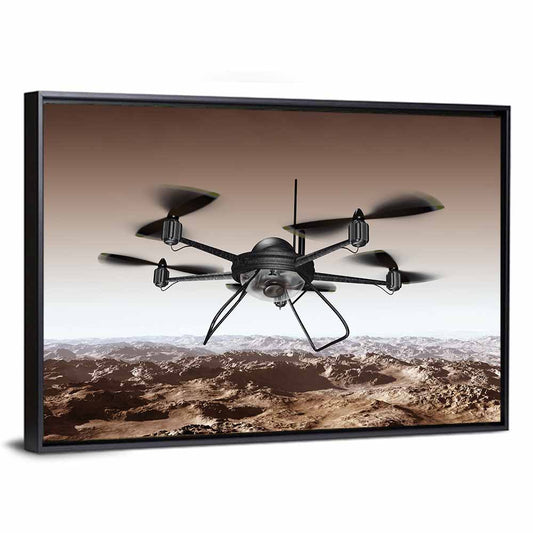 Spy Drone Over Arid Landscape Wall Art