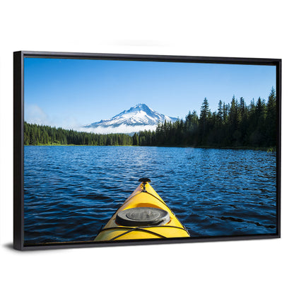 Yellow Kayak at Trillium Lake Wall Art