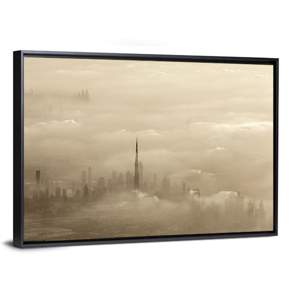 Dubai Haze Over Burj Khalifa Wall Art
