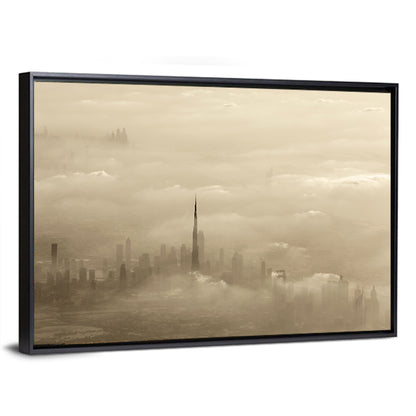 Dubai Haze Over Burj Khalifa Wall Art
