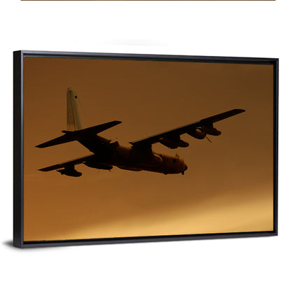 Turboprop Military Transport Silhouette Wall Art