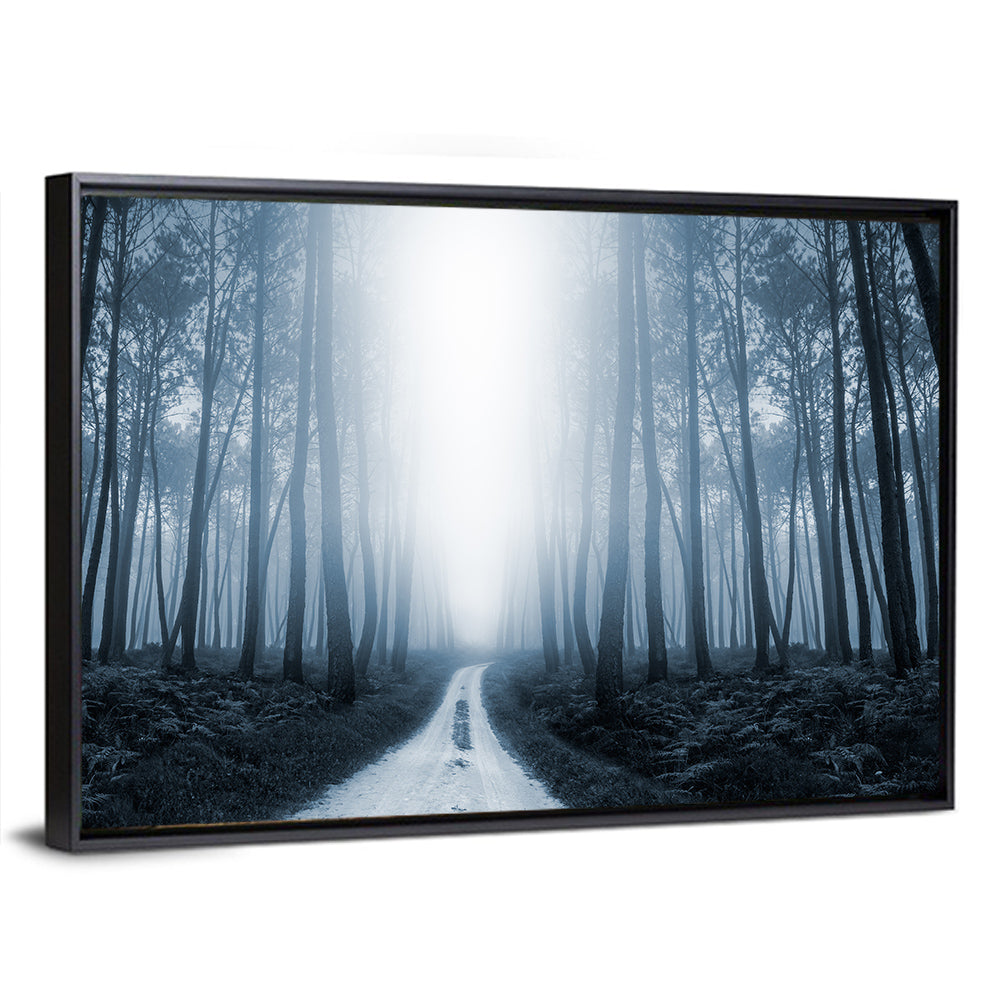 Misty Forest Road at Twilight Wall Art
