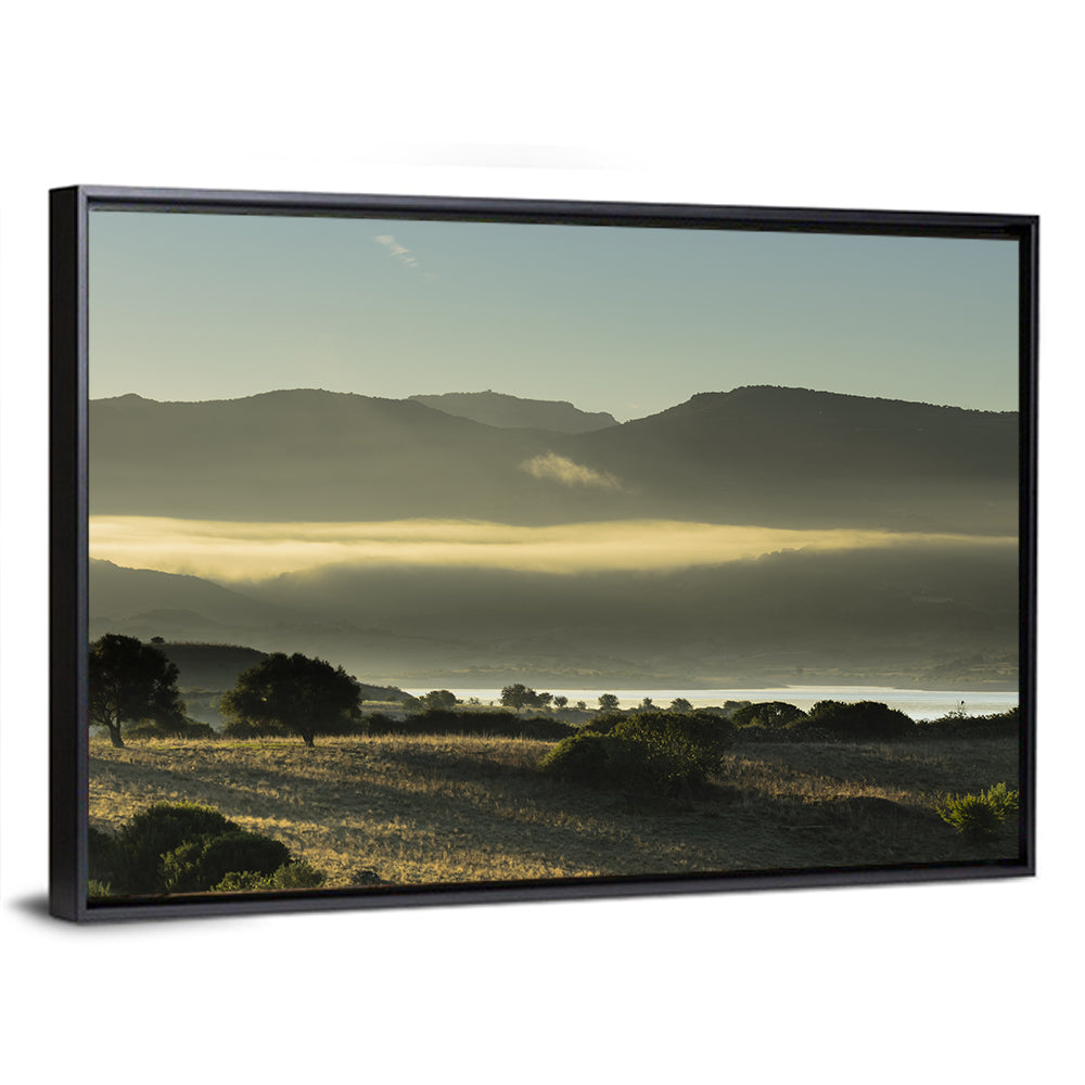 Lake Omodeo Morning Mist Wall Art