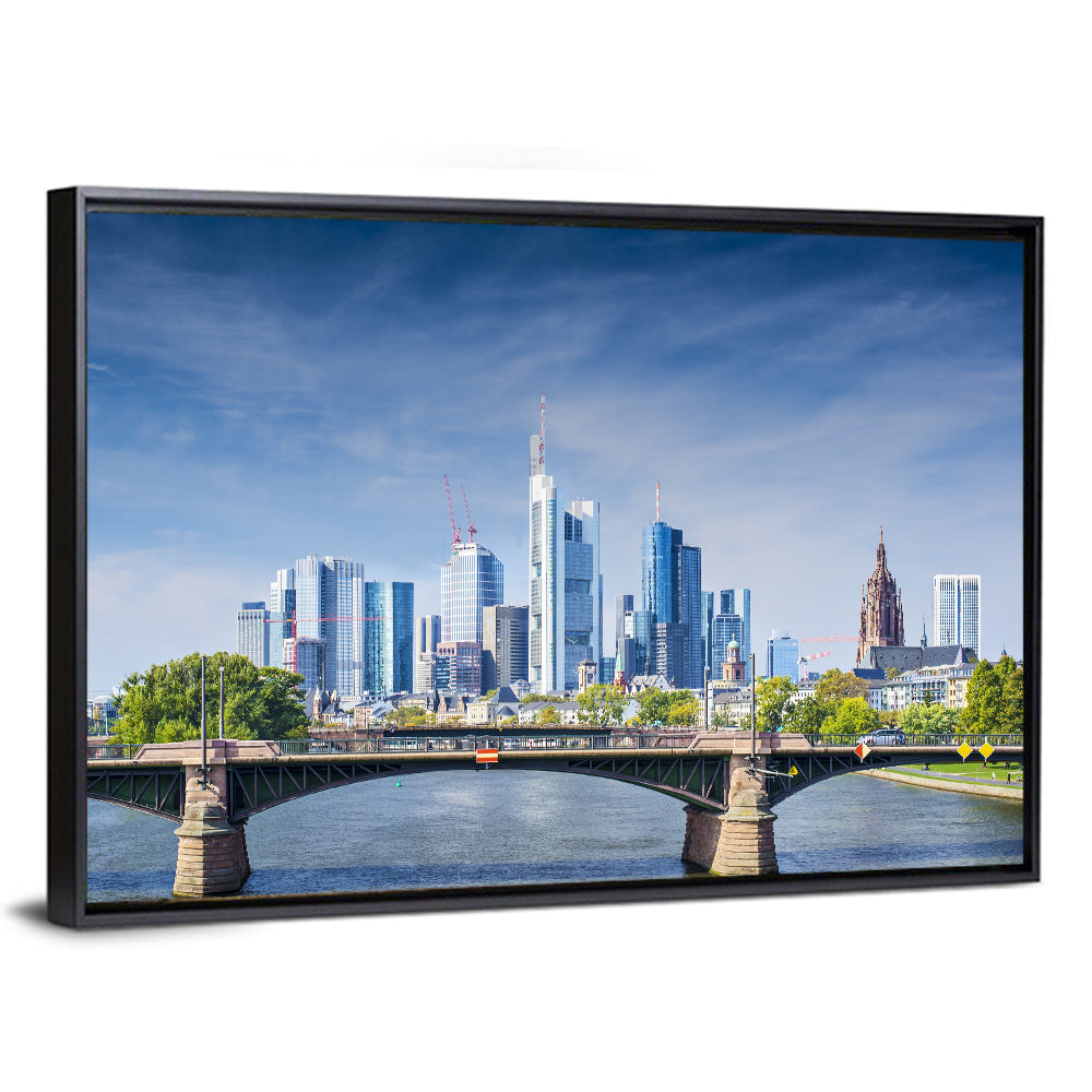 Frankfurt Skyline with Eiserner Steg Wall Art