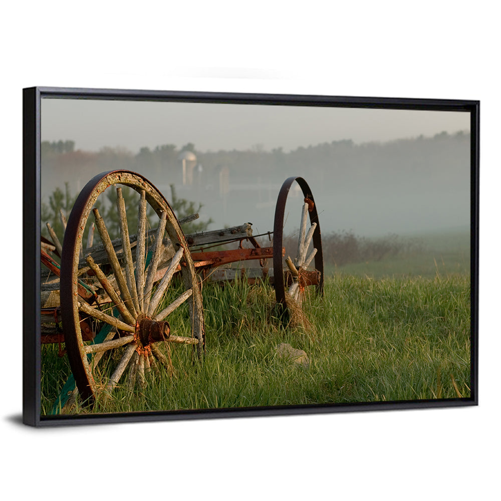 Weathered Wagon in Morning Mist Wall Art