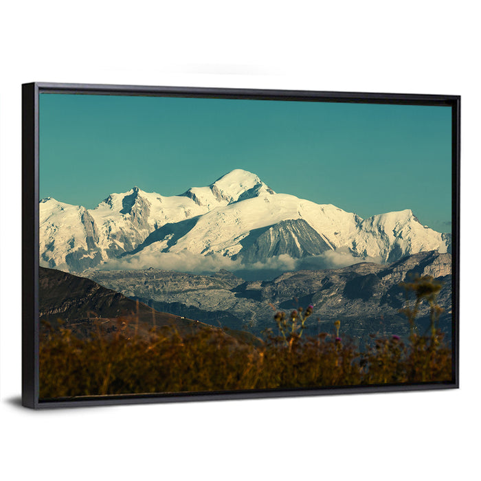 Snowy Mont Blanc Wall Art as a framed canvas