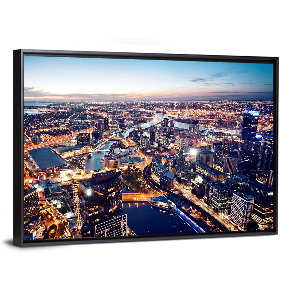 Melbourne Twilight Skyline Wall Art