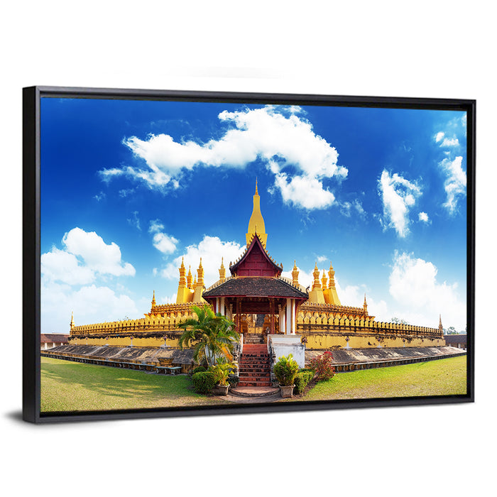 Pha That Luang Wall Art as a framed canvas
