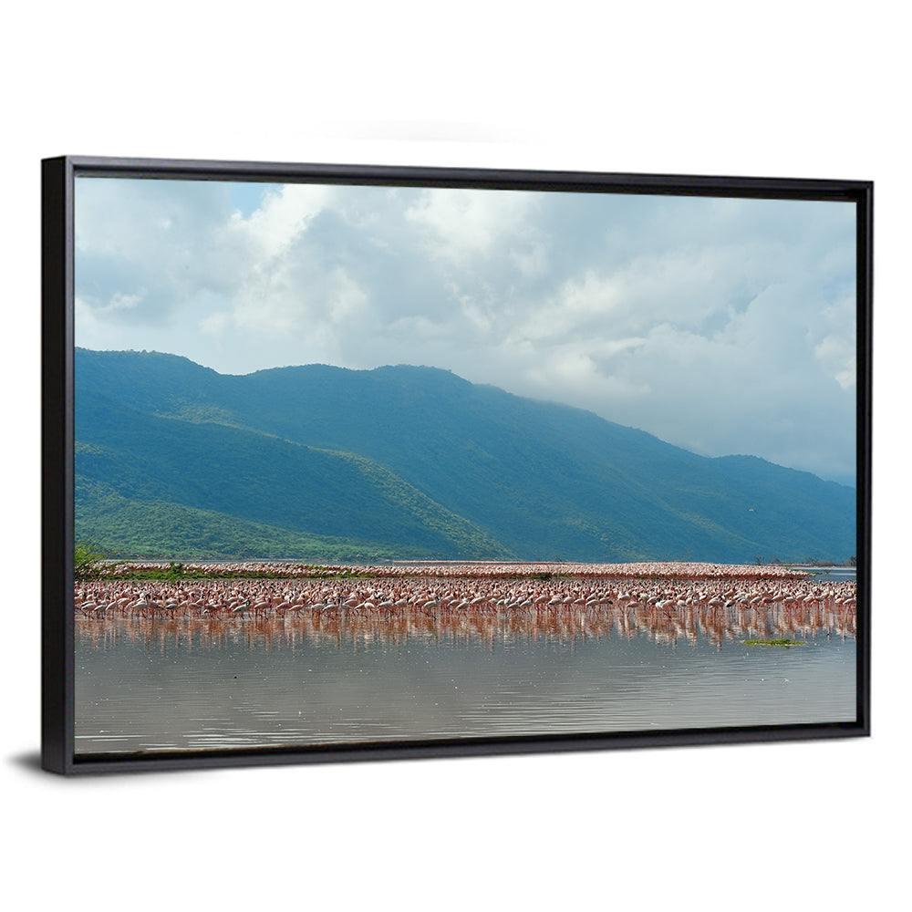 Flock of Flamingos at Lake Bogoria Wall Art