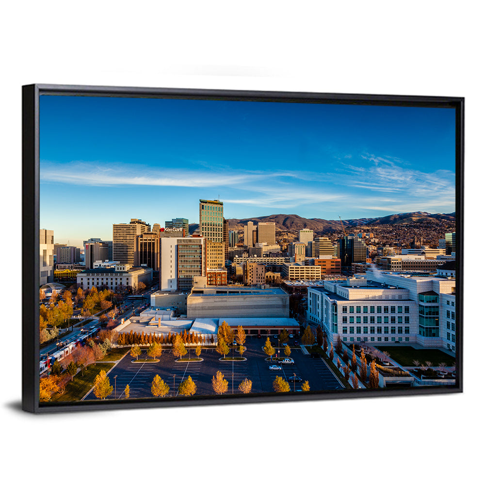Salt Lake City Skyline at Golden Hour Wall Art