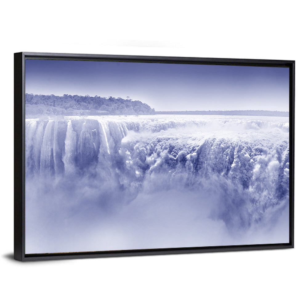 Iguazu Falls Blue Monochrome Wall Art