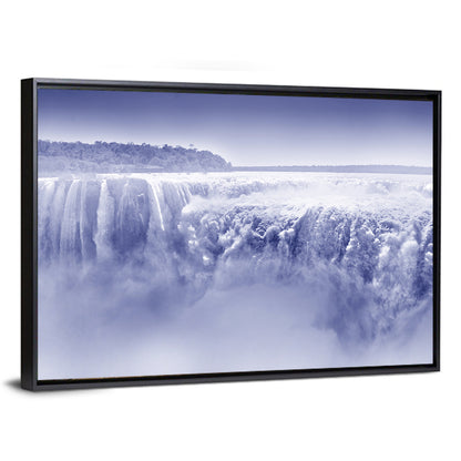 Iguazu Falls Blue Monochrome Wall Art