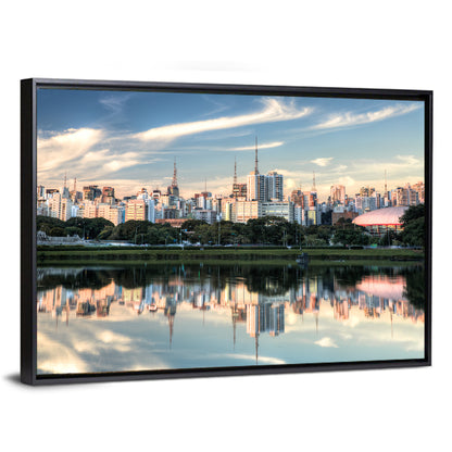 Ibirapuera Park Golden Hour Reflection Wall Art