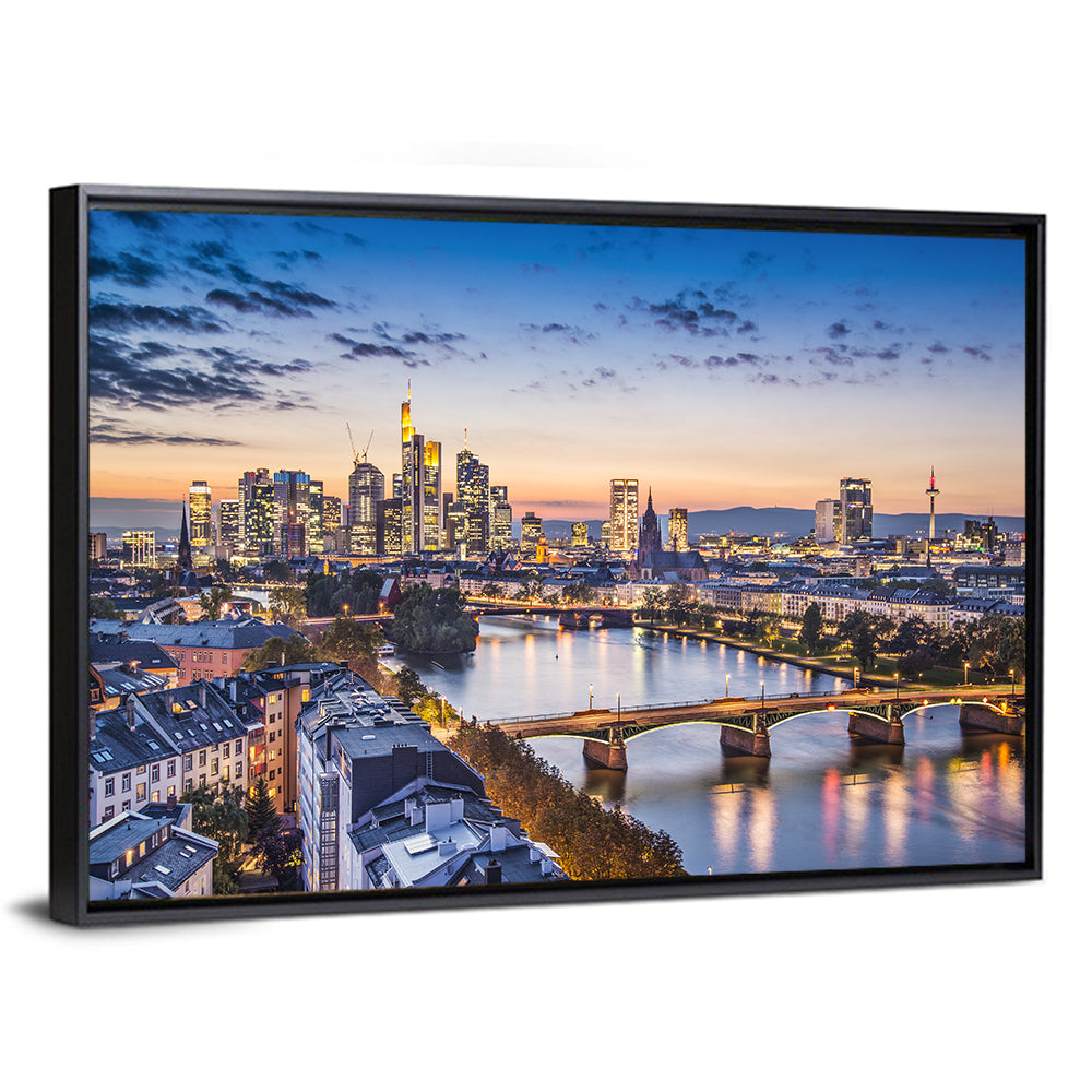 Frankfurt Twilight Skyline Wall Art