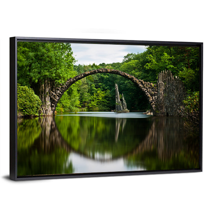 Rakotzbrücke Devil's Bridge, Gablenz Wall Art as a framed canvas
