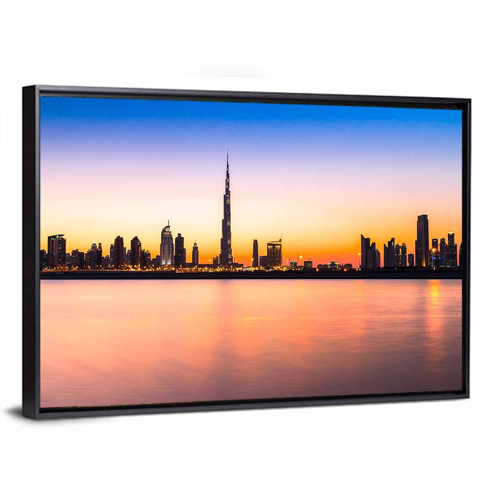 Dubai Skyline at Dusk Wall Art