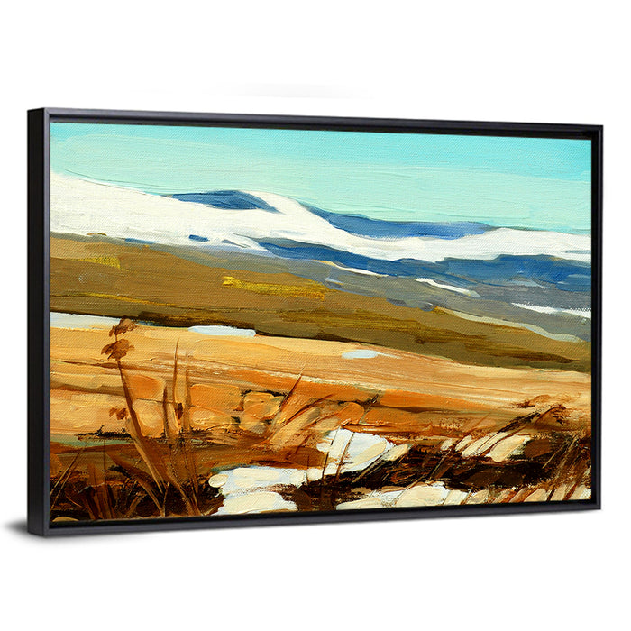 Spanish Mountain Abstract Wall Art as a framed canvas