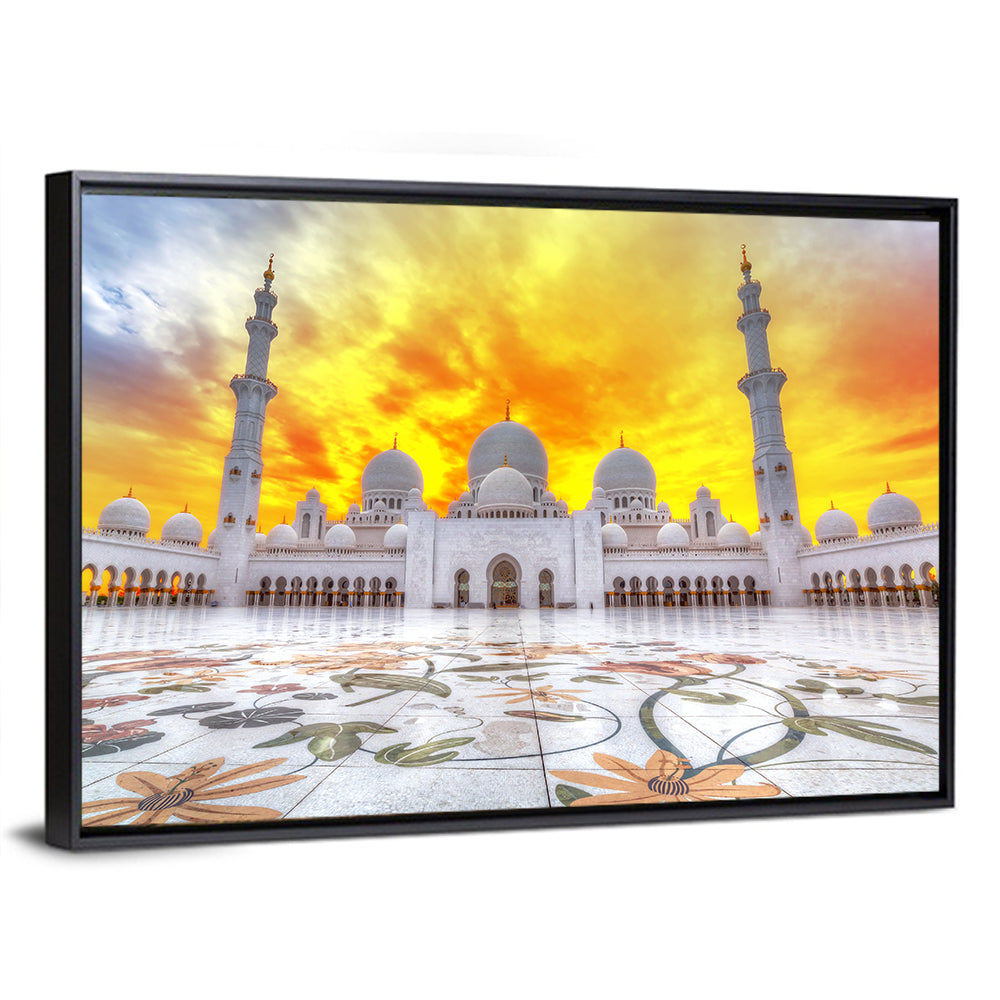 Sheikh Zayed Grand Mosque at Sunset Wall Art