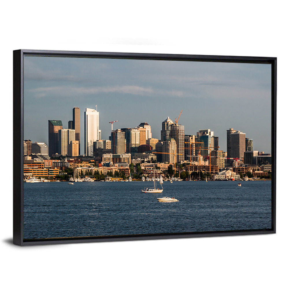 Seattle Skyline at Golden Hour Wall Art