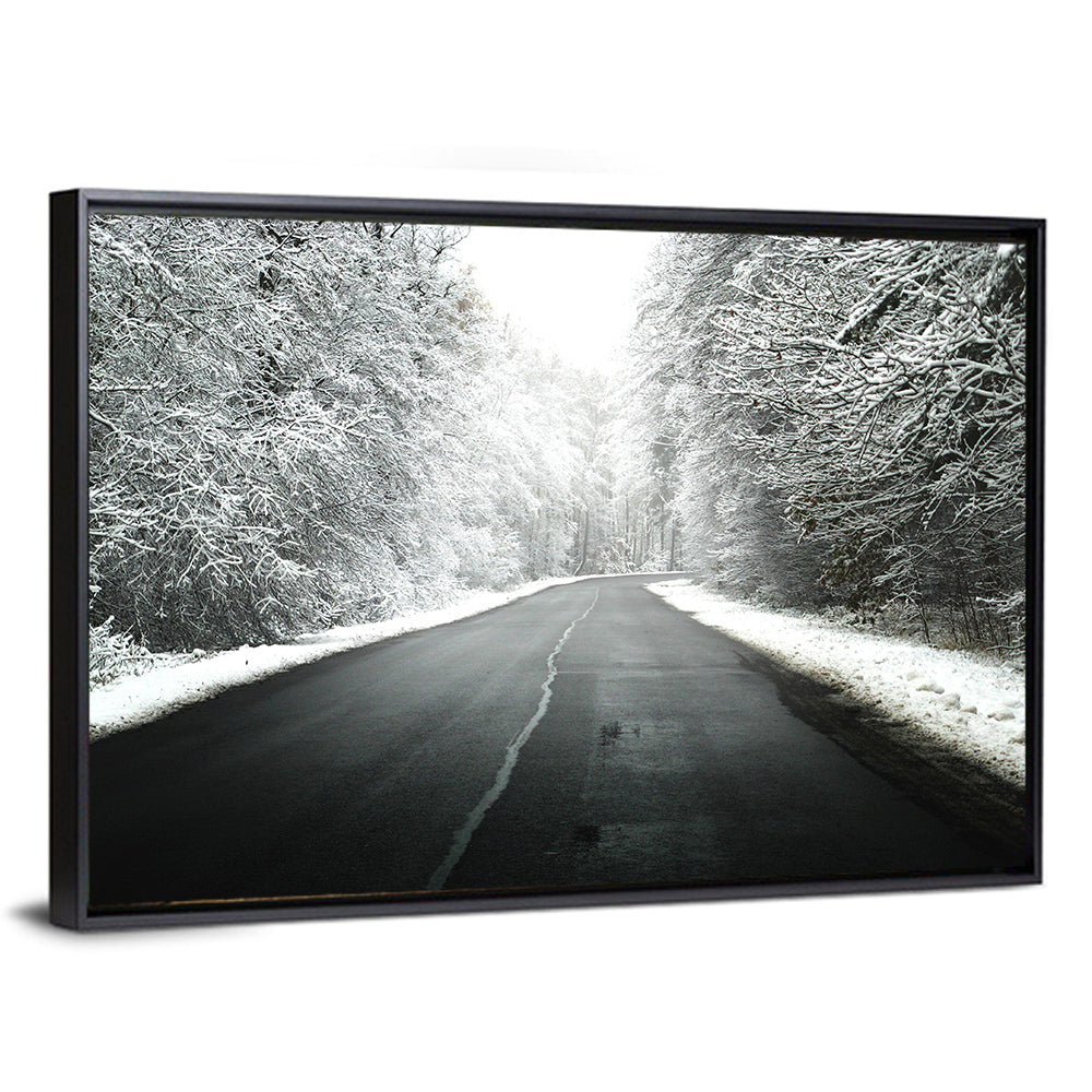 Glowing Winter Road Wall Art