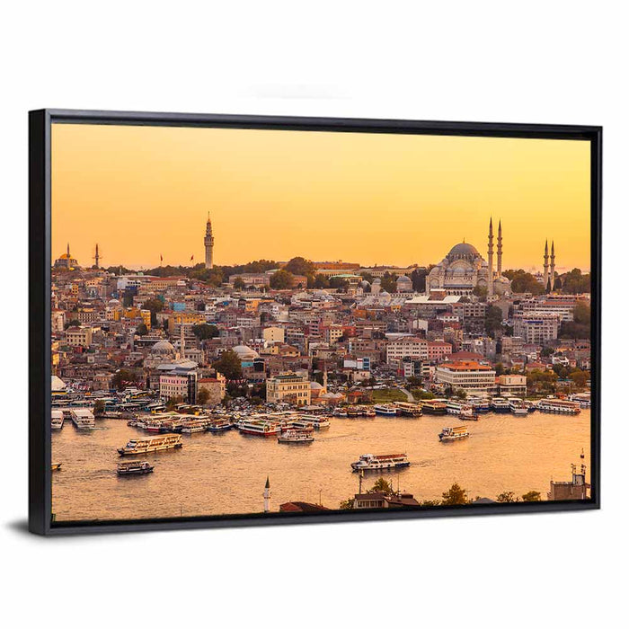 Golden Horn Bay, Istanbul Wall Art as a framed canvas