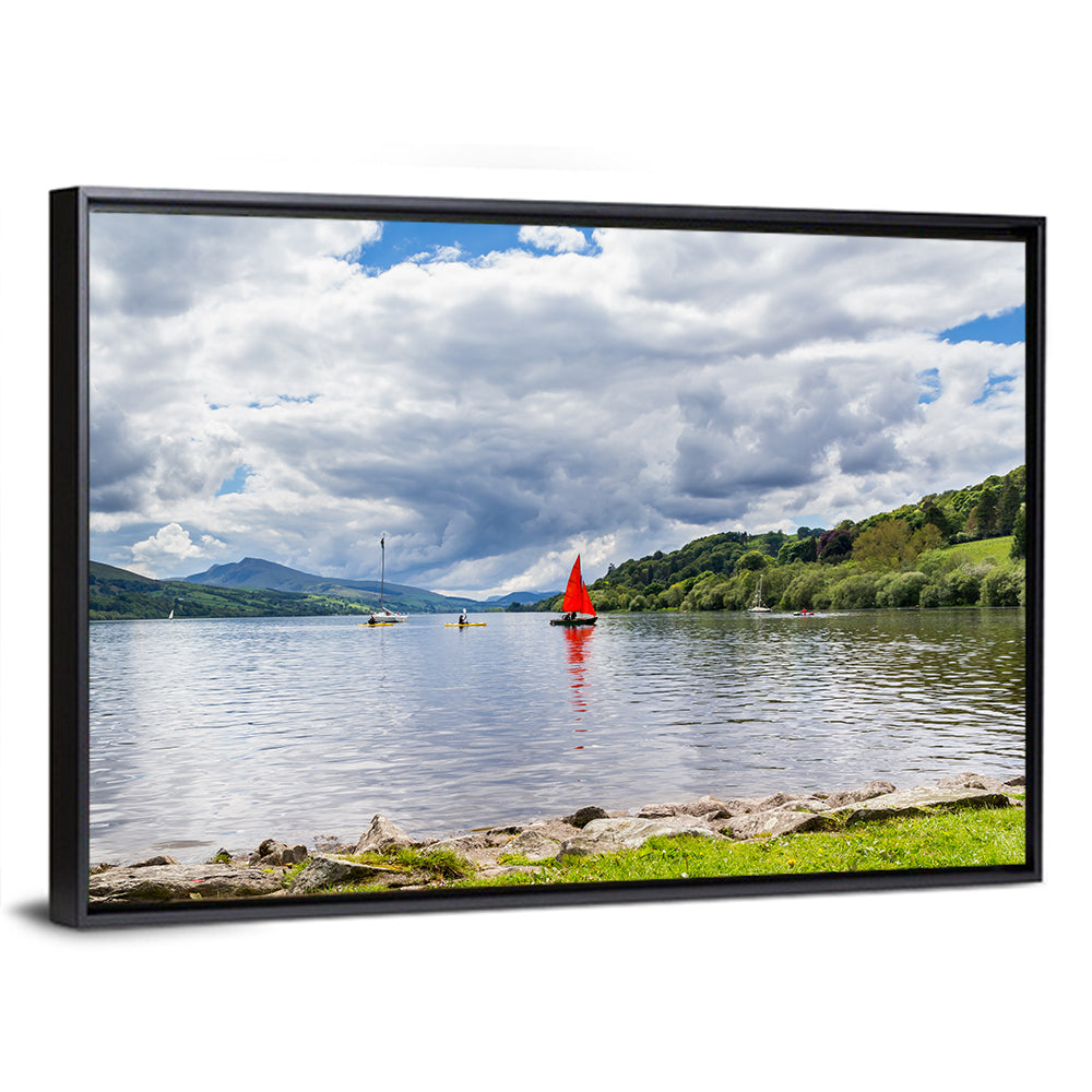 Bala Lake Sailboat Reflection Wall Art