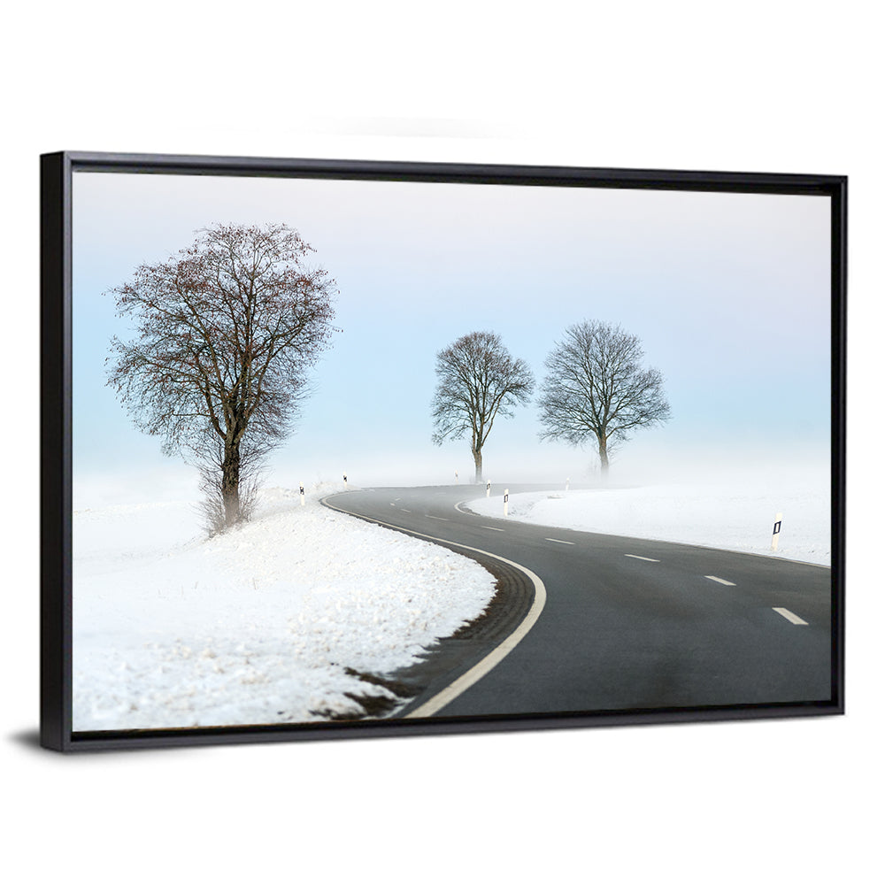 Foggy Winter Road Wall Art