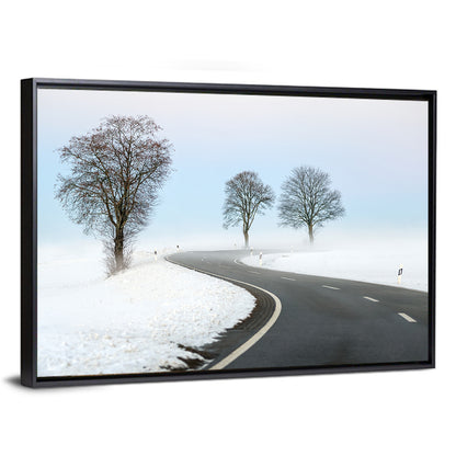 Foggy Winter Road Wall Art