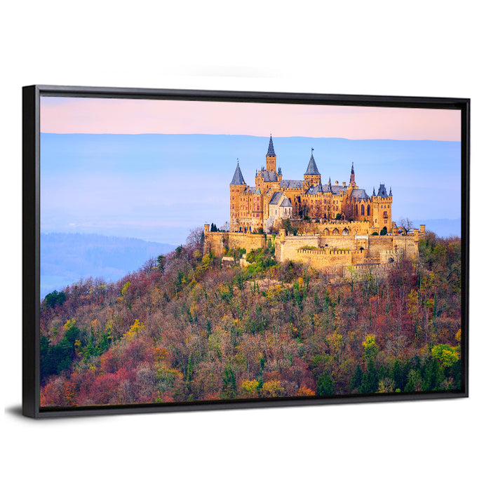 Hohenzollern Castle at Sunset Wall Art as a framed canvas