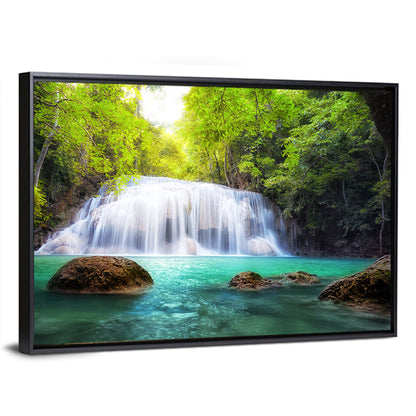Erawan Falls Turquoise Waterfall Wall Art