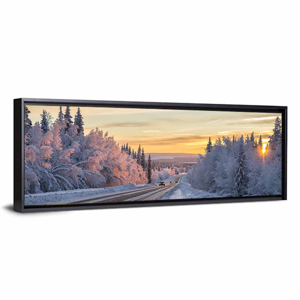 Winter Road at Sunset Wall Art