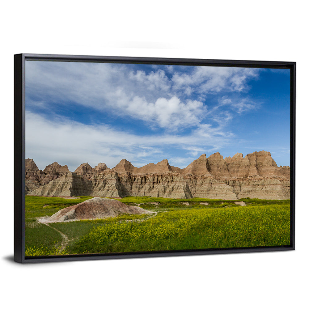 Badlands Meadow and Rock Formations Wall Art