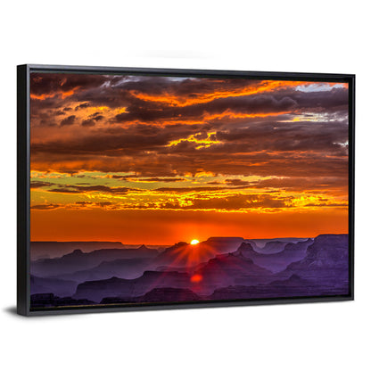 Lipan Point Sunset Sunburst Wall Art