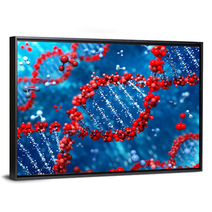 Glowing Dna Helix Wall Art