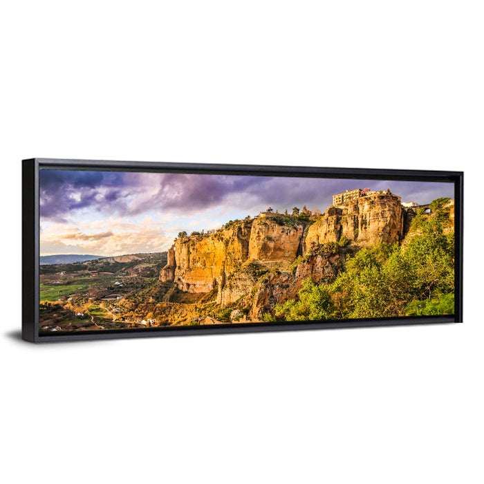 Ronda Sunset Over El Tajo Wall Art as a framed canvas