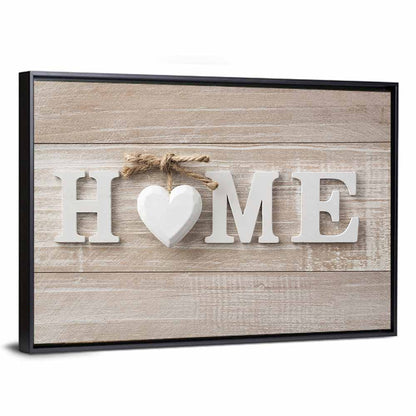 Home with Heart and Twine Wall Art