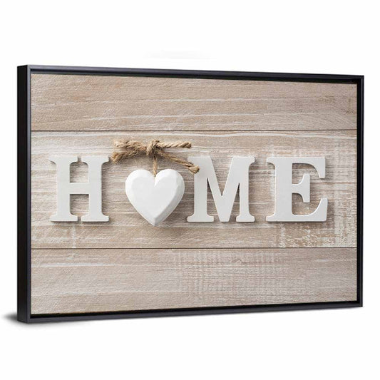 Home with Heart and Twine Wall Art