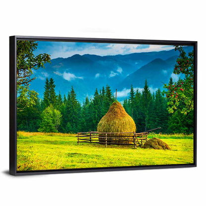 Haystack in Mountain Meadow Wall Art